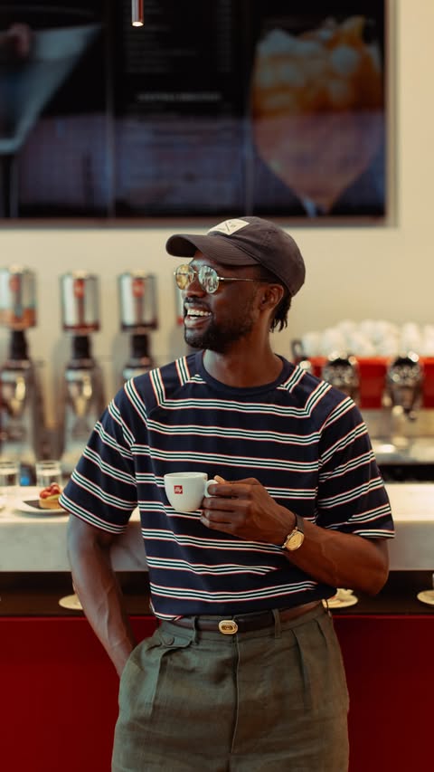 Instagram post by @thecreativegentleman for illy. Caption reads: [...] way. A freshly pulled espresso from my....