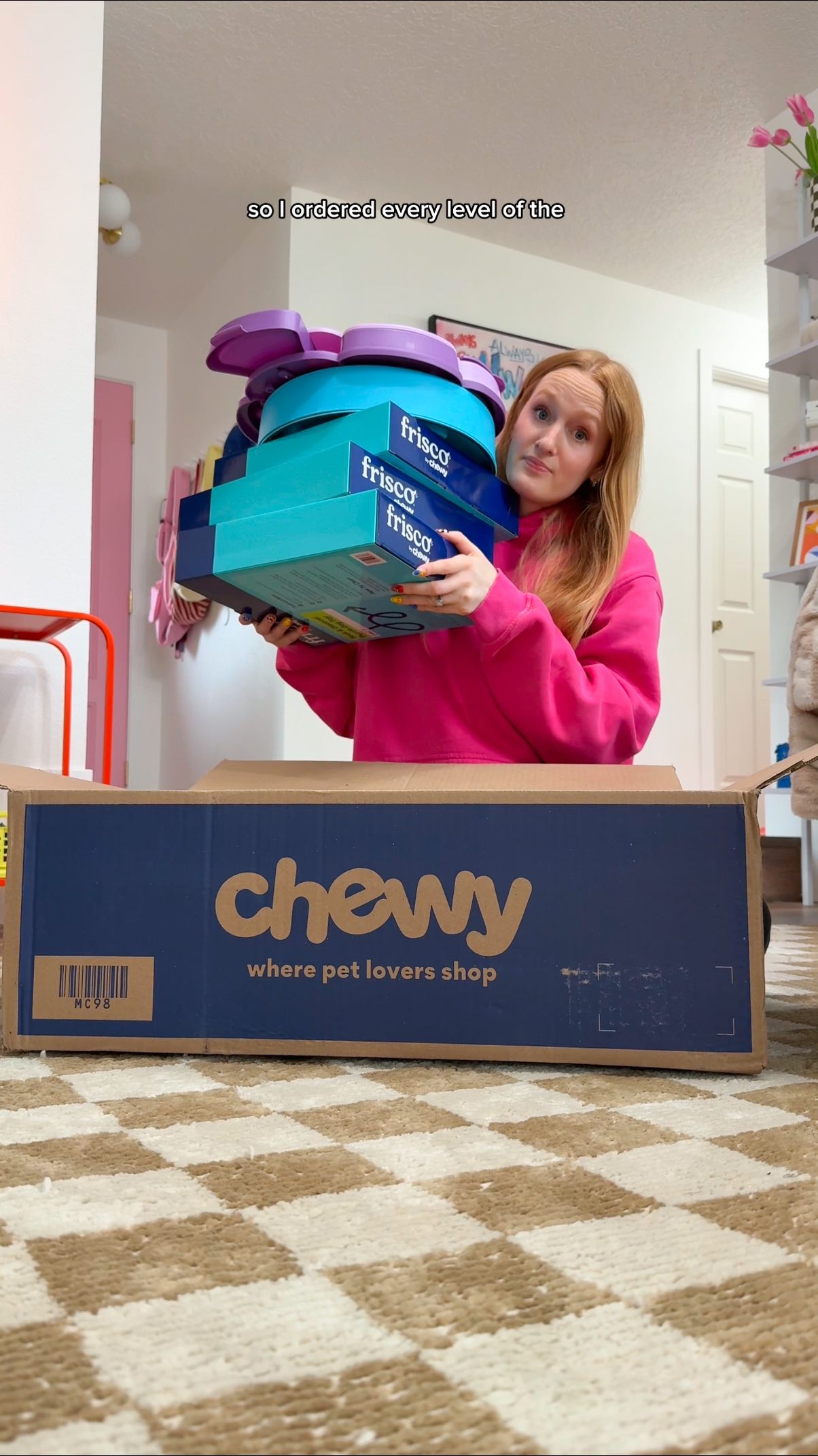 Instagram post by @lindseykuzmin for Chewy. Caption reads: The puzzle master is back thanks to @chewy....