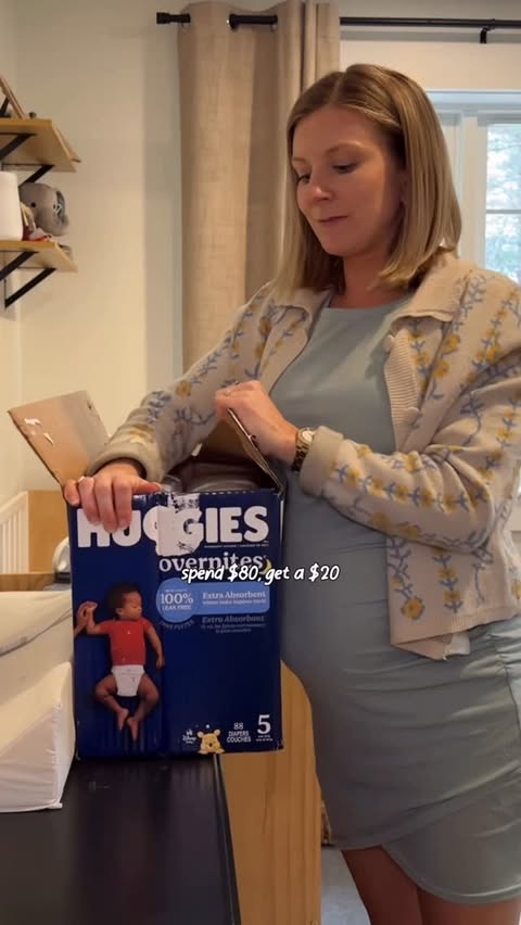 Instagram post by @adultingwithtaylor for Huggies. Caption reads: [...] gift card deal. I’ll be stocking up on....
