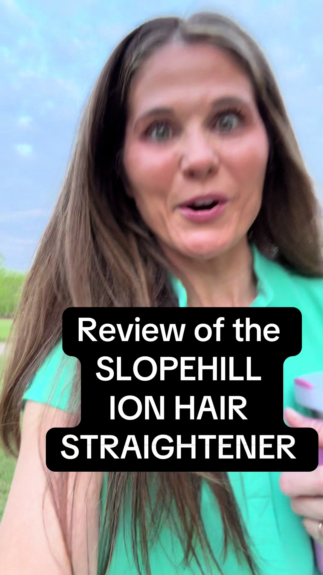 TikTok post by @jeneeclaytonrdh for Slopehill. Caption reads: Dries and straightens wet to dry! @Slopehill....