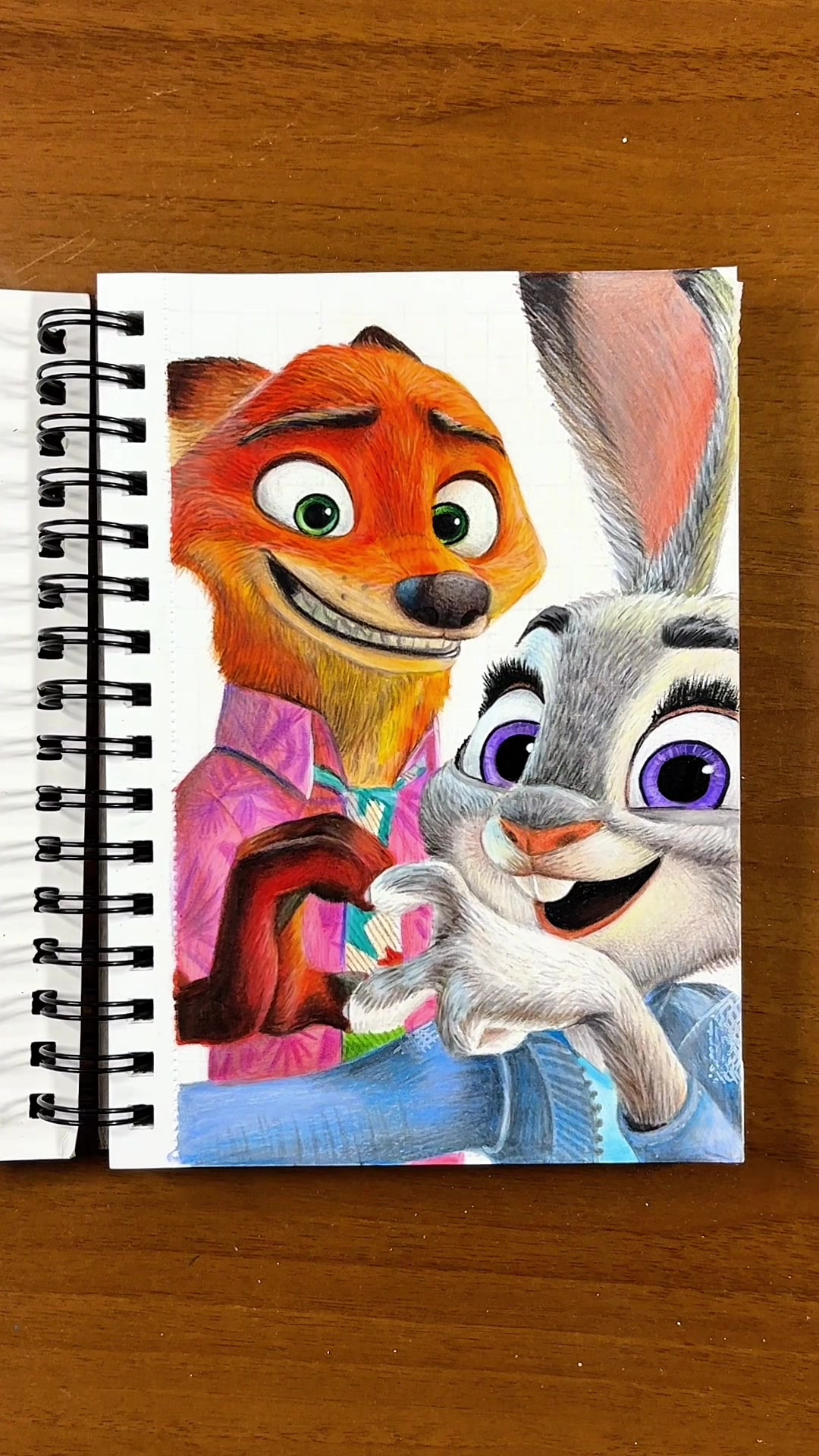 TikTok post by @mar_ovs for Ohuhu. Caption reads: [...] artwork of Nick and Judy using my new....