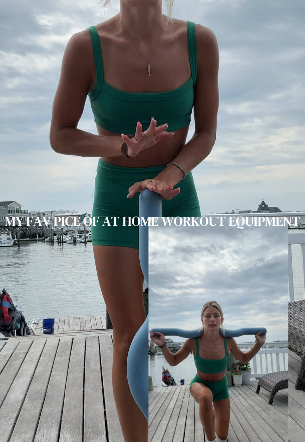 TikTok post by @aubreyhondros for Bala. Caption reads: 35 lb @bala bar!!! Linked my set too! [...].