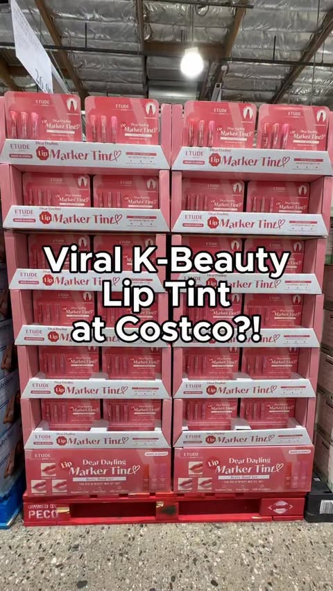 Instagram post by @costcohype for Etude House. Caption reads: Viral K-Beauty Lip Tint at Costco?! 💋 You can’t....