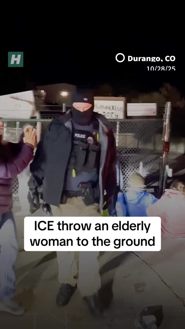 Instagram post by @brownrocklegal for HuffPost. Caption reads: Shocking video captured by bystanders shows an ICE....