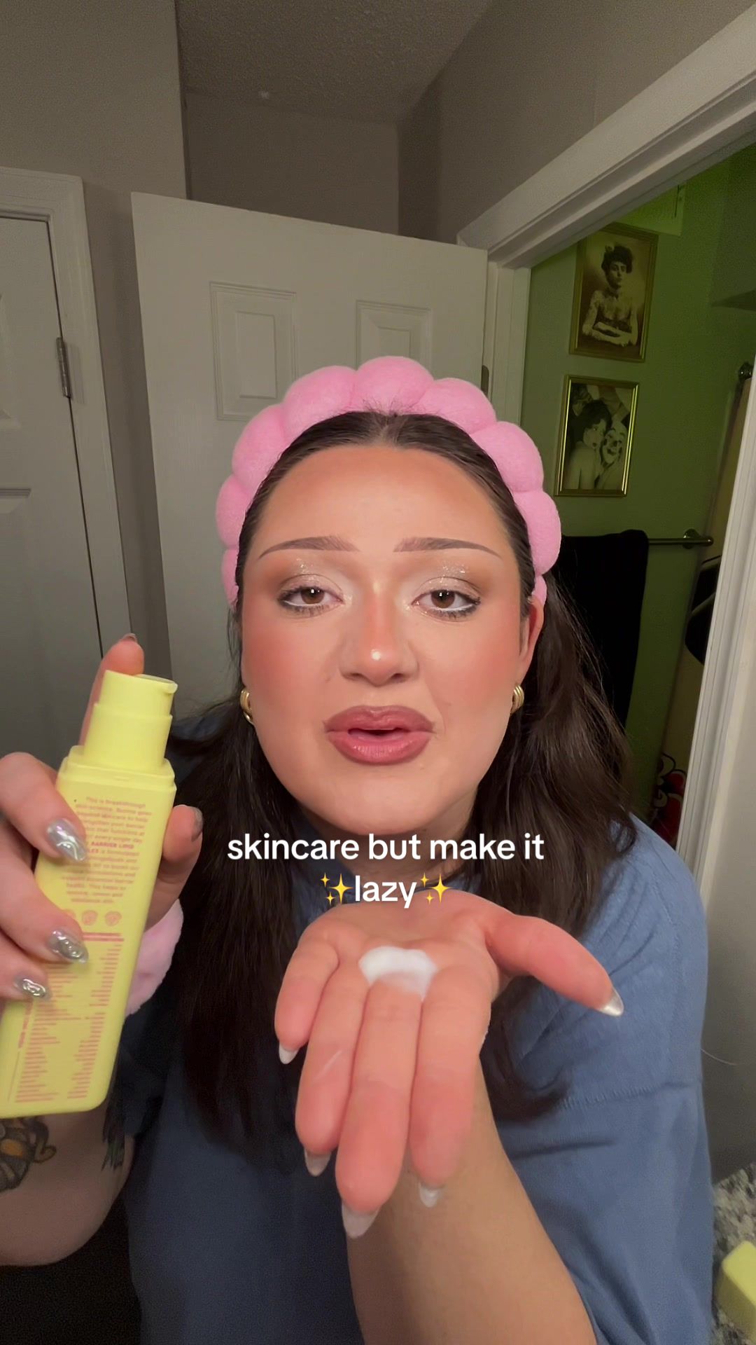 TikTok post by @iconic.lex for BYOMA. Caption reads: small wins: skincare got done today🧴✨🫶🏼 -....