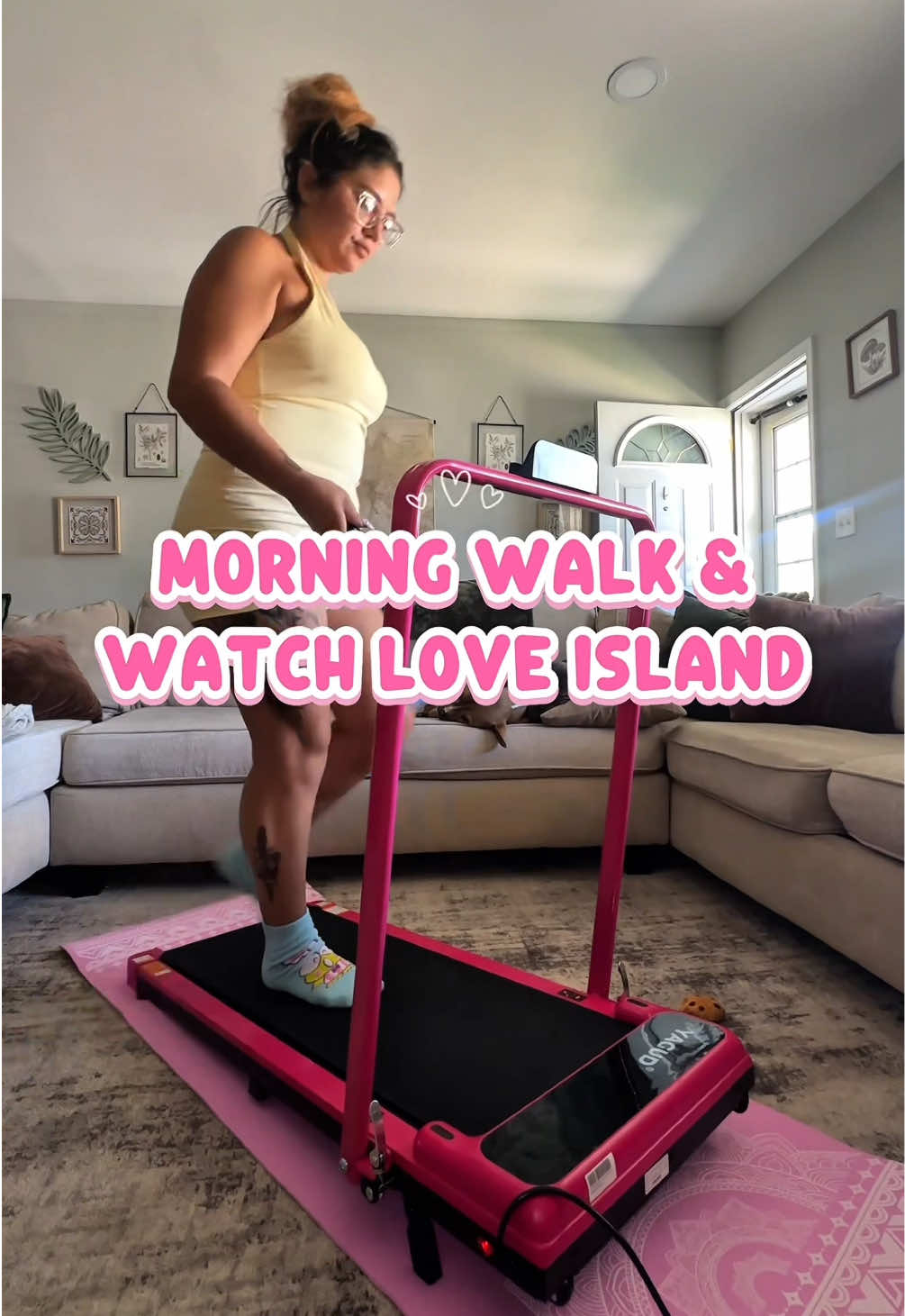 TikTok post by @isabelleberrios for Yagudfitness. Caption reads: no more couch rotting from now on we walk and....