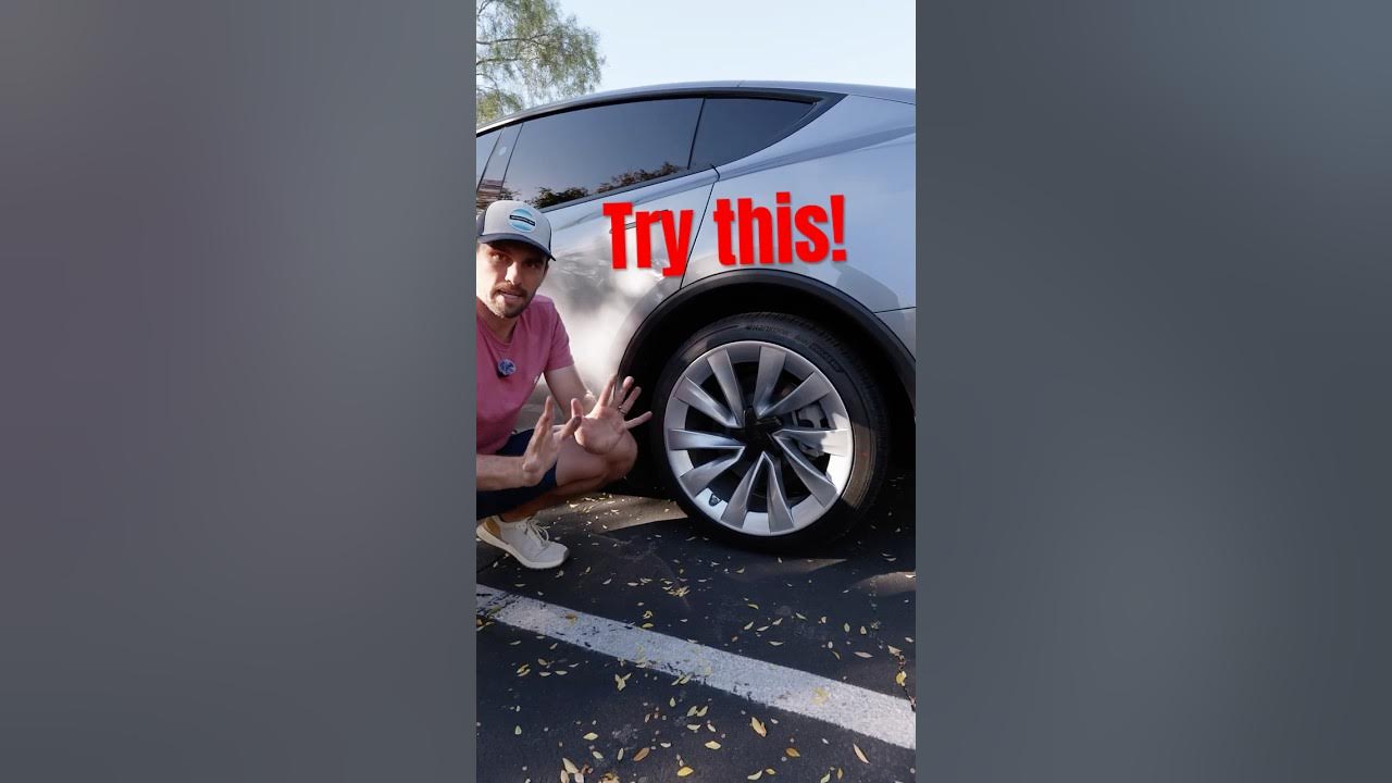 YouTube post by @Gjeebs for MagBak. Caption reads: No More Curb Rash! - RimCase for Tesla Model Y....