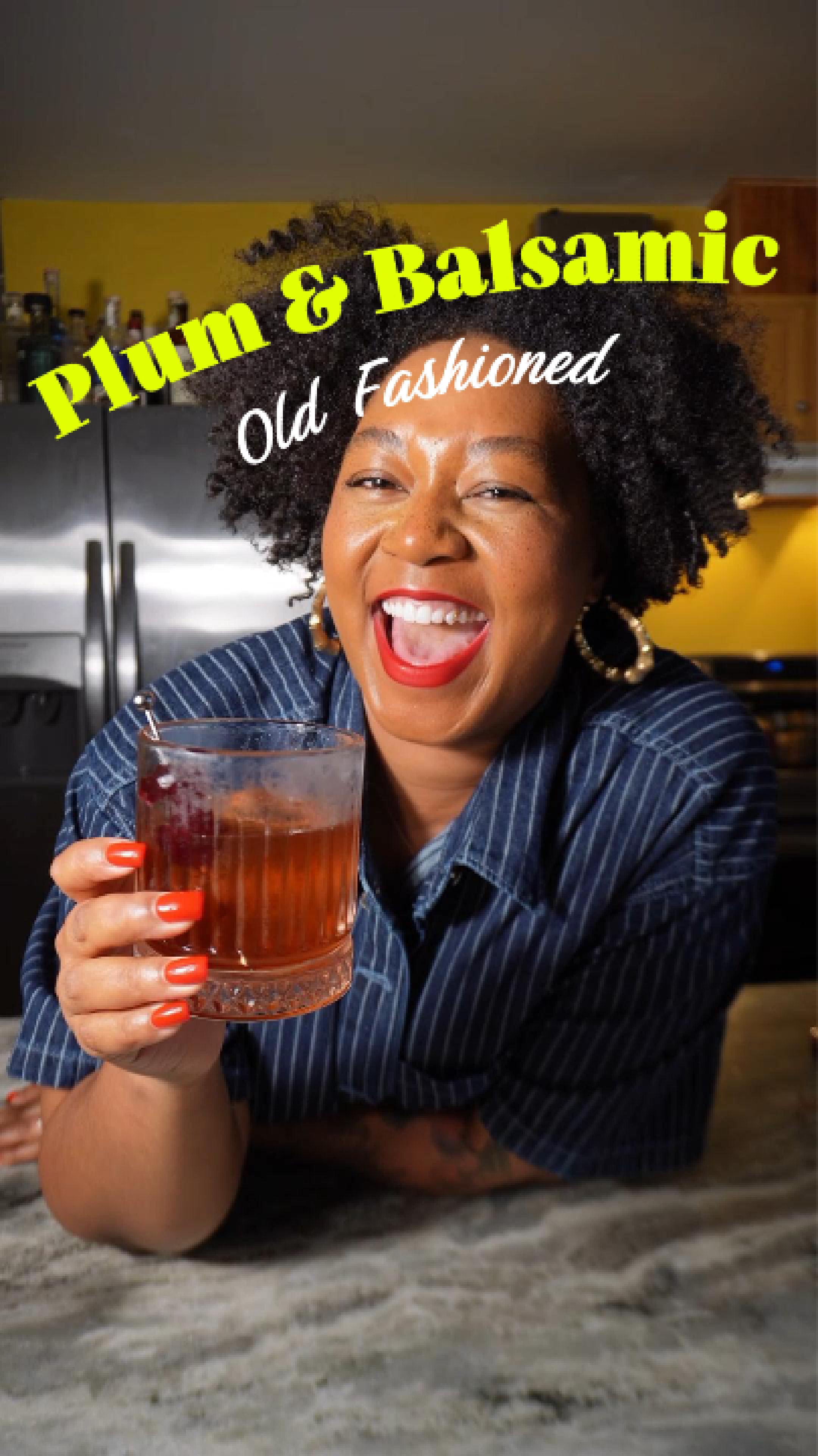 Instagram post by @lexie.louuuuu for Maker’s Mark. Caption reads: Black Plum & Balsamic Old Fashioned 
-2 oz of....