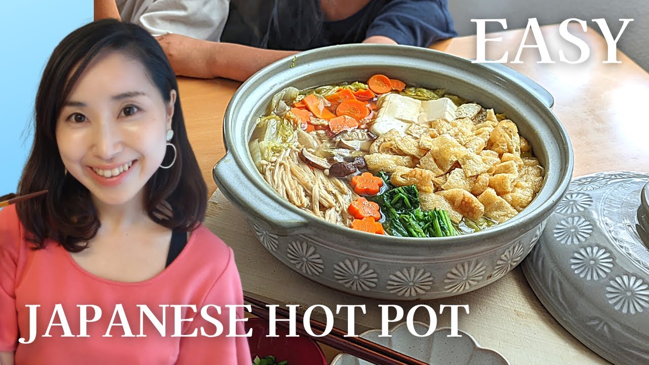 YouTube post by @MiwasJapaneseCooking for tippsysake. Caption reads: JAPANESE HOT POT FOR BEGINNERS / Vegan + Easy +....