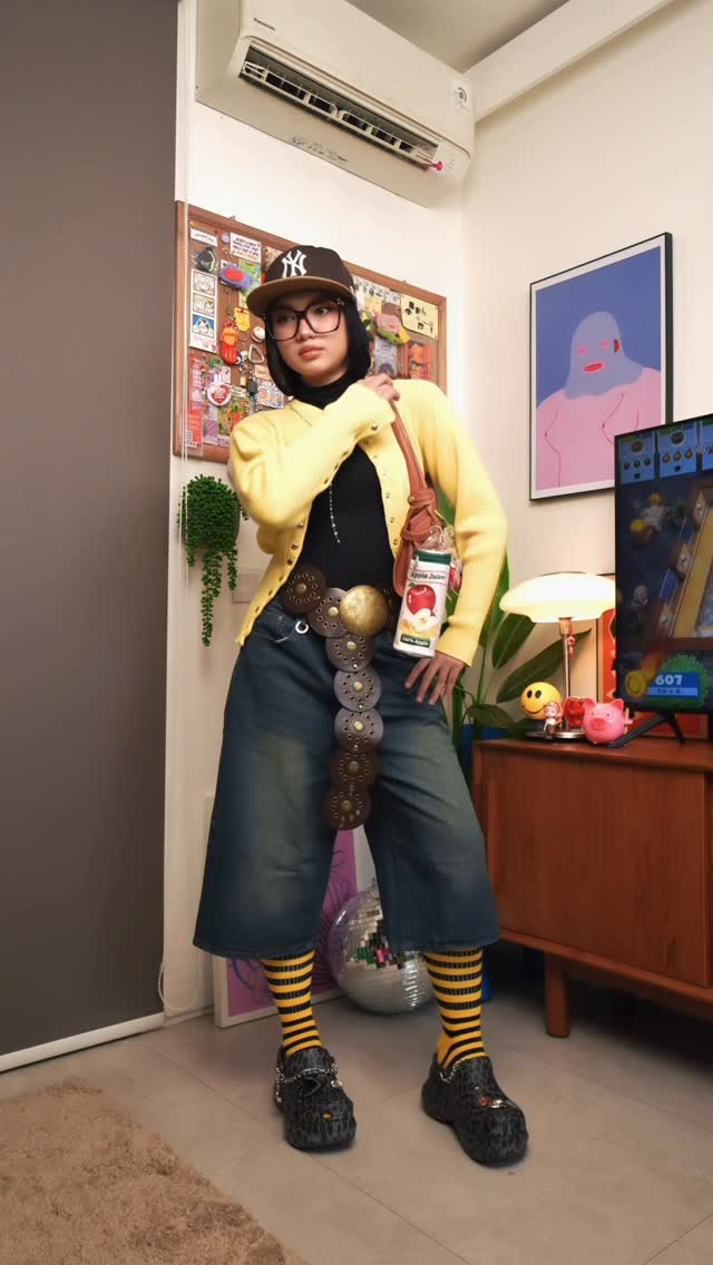 Instagram post by @nadyaaisha for Crocs. Caption reads: Obsessed with how these leopard and yellow crocs....