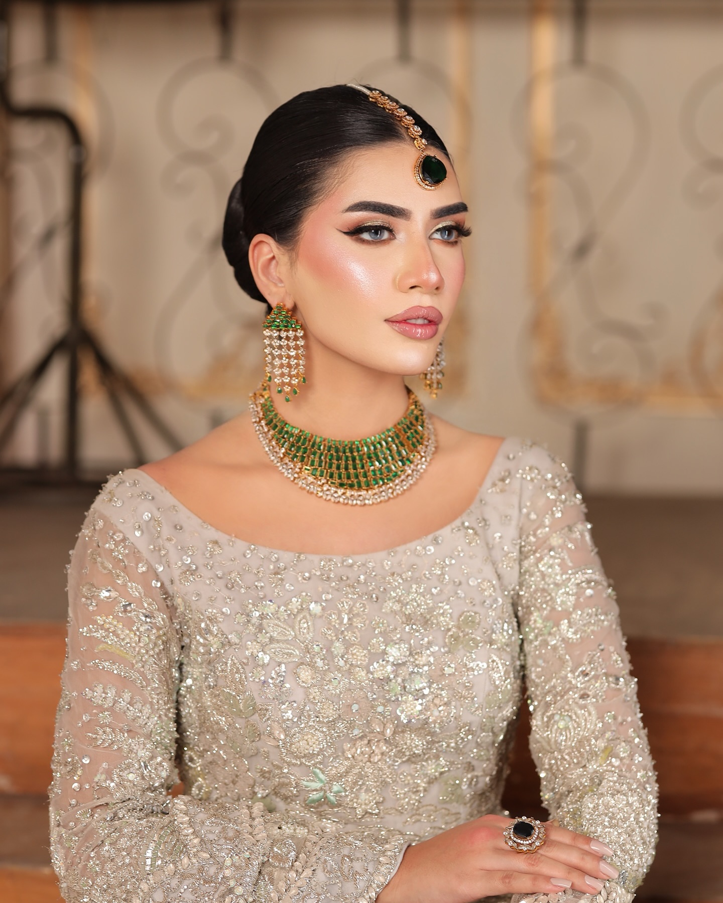 Instagram post by @opalbymadihaihsan for Anastasia Beverly Hills. Caption reads: Sadia Khan Walima Signature Bridal Makeover at....