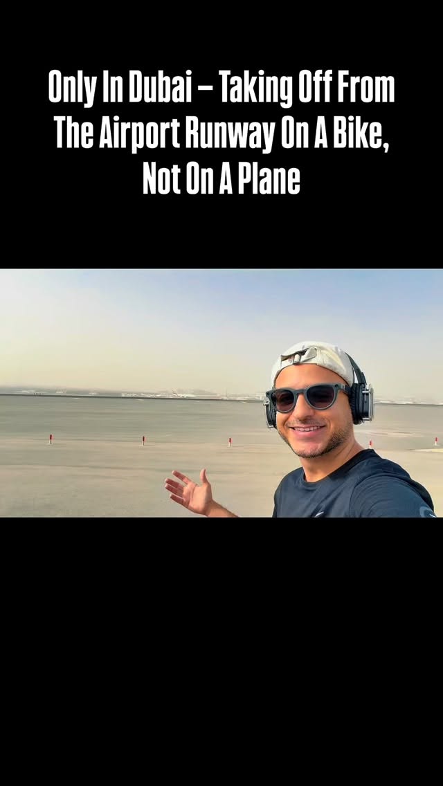 Instagram post by @travel.kamel for Visit Dubai. Caption reads: This isn’t a flight day!  it’s ride day!
The....