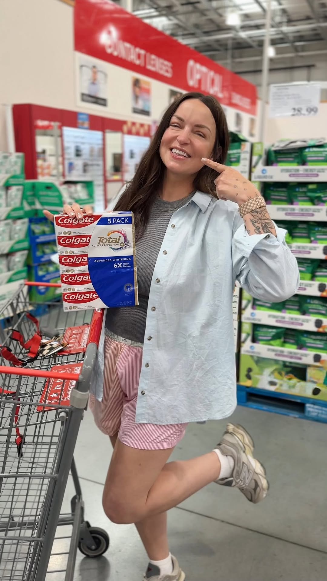 Instagram post by @dani.mccormick for Acorn. Caption reads: #ad #ColgatePartner When you’ve got 3 people....