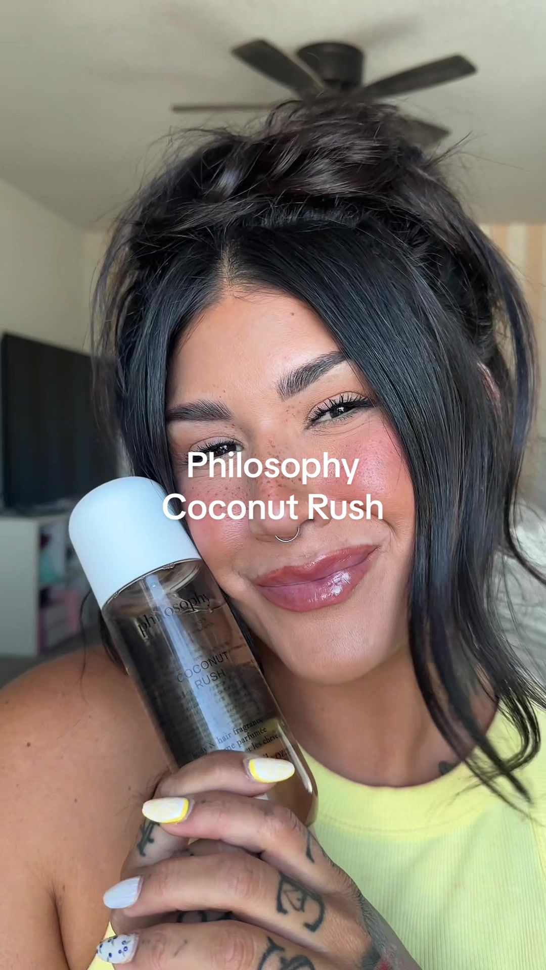 TikTok post by @alyssa_nicolee for philosophy. Caption reads: #lovephilosophy #bodymist #gifted #fragrancetok If....