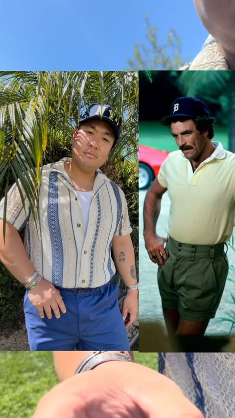 Instagram post by @euge.park for Chubbies. Caption reads: [...] summer uniform is brought to you by....