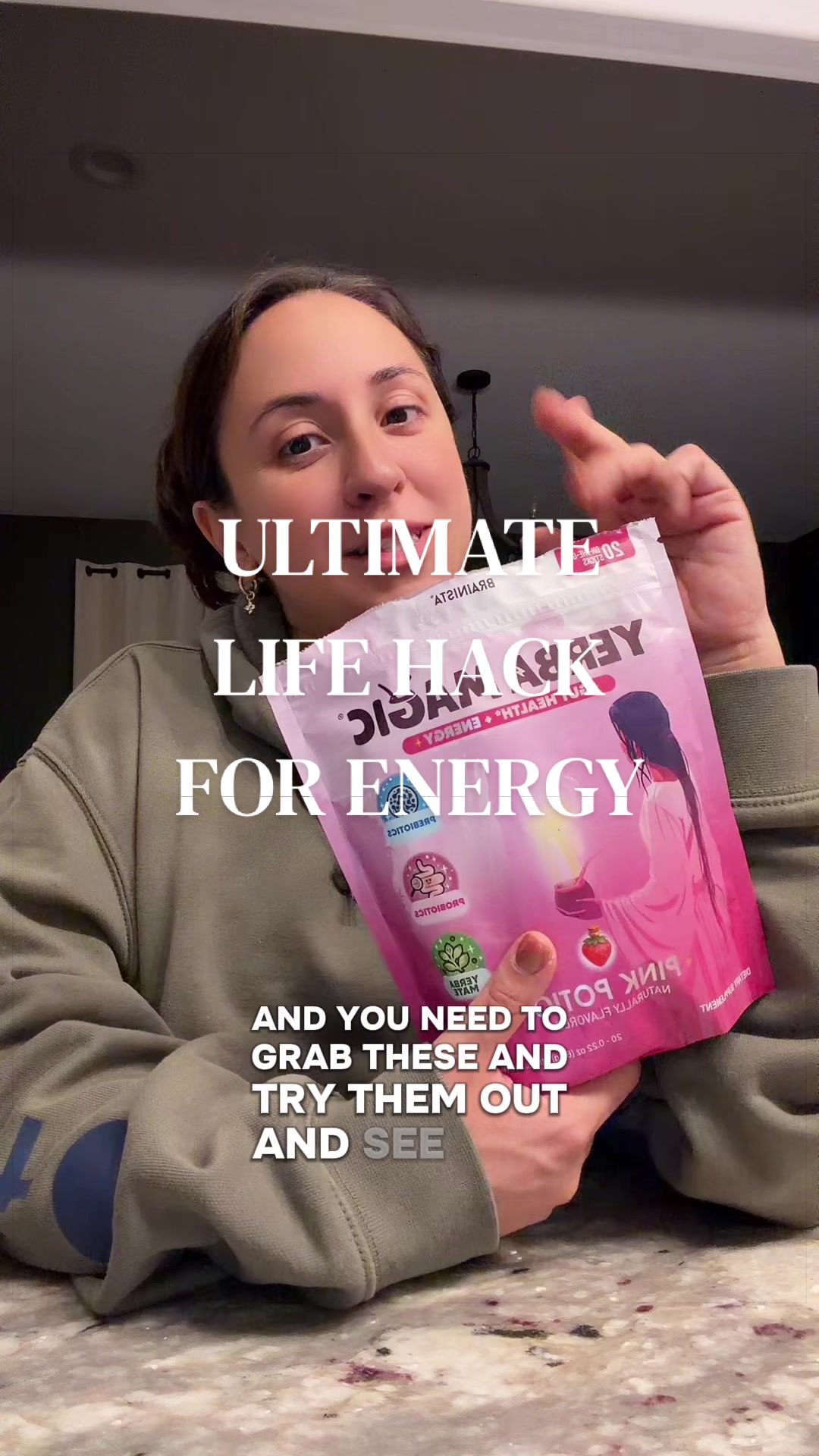 TikTok post by @carmysmomma for Yerba Magic. Caption reads: [...] the Yerba #tiktokshopbacktoschool....