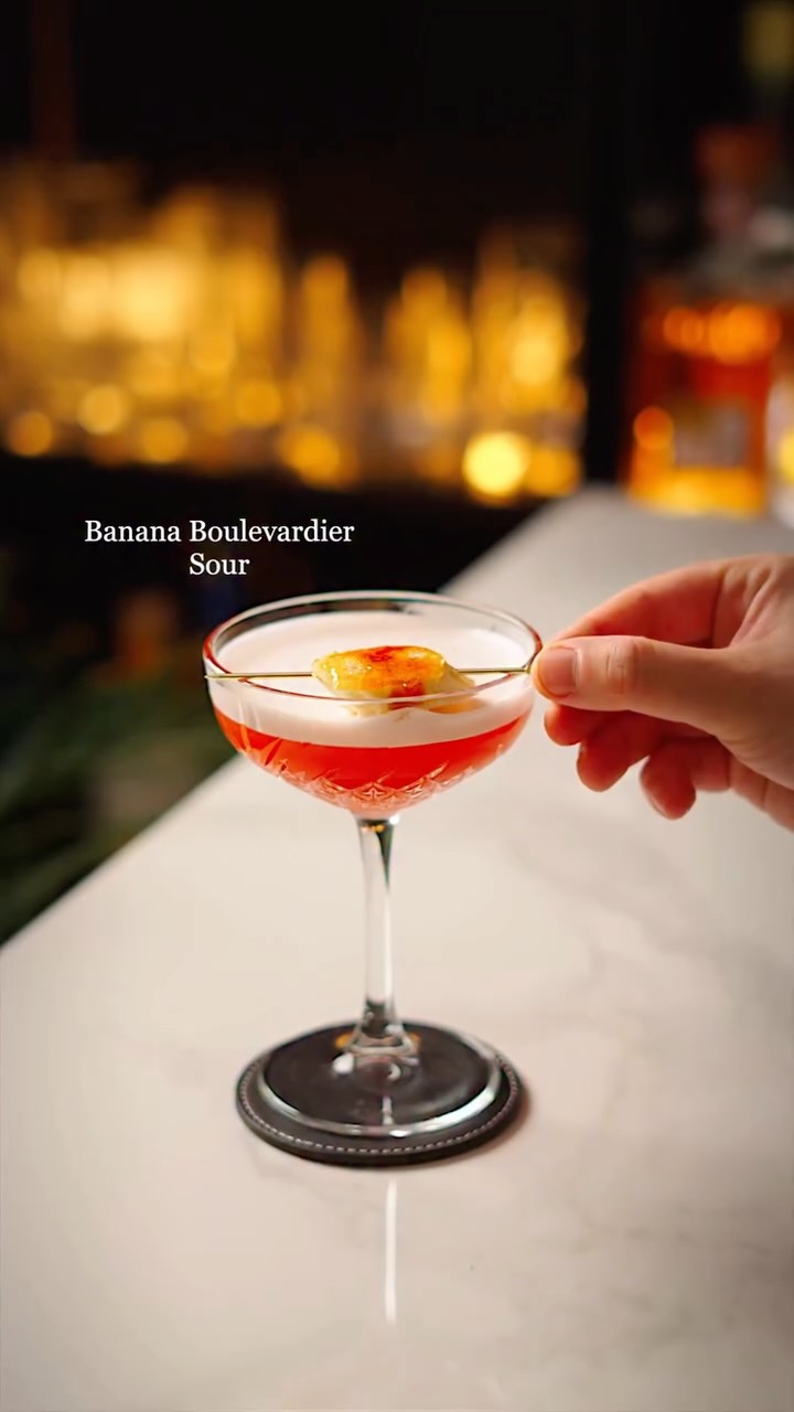 Instagram post by @ed_tales for Pasabahce. Caption reads: Banana Boulevardier Sour

Ad 21+

With the....