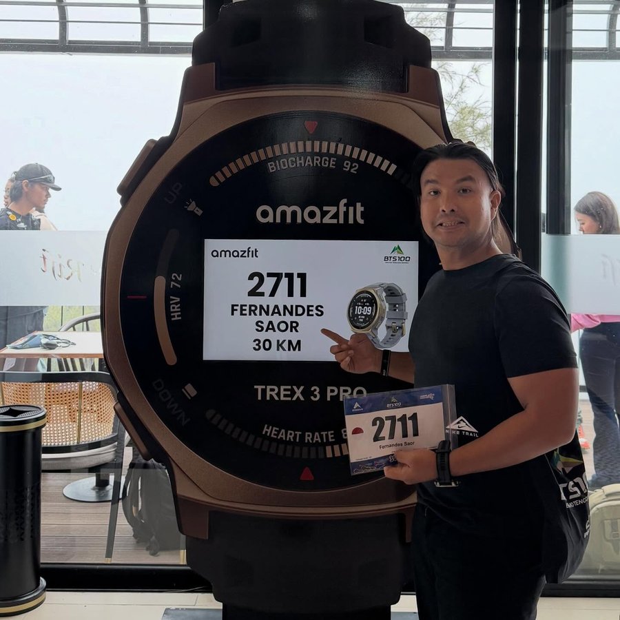 Instagram post by @fernandessaor for Amazfit. Caption reads: [...] @btsultra with honorable sponsor....