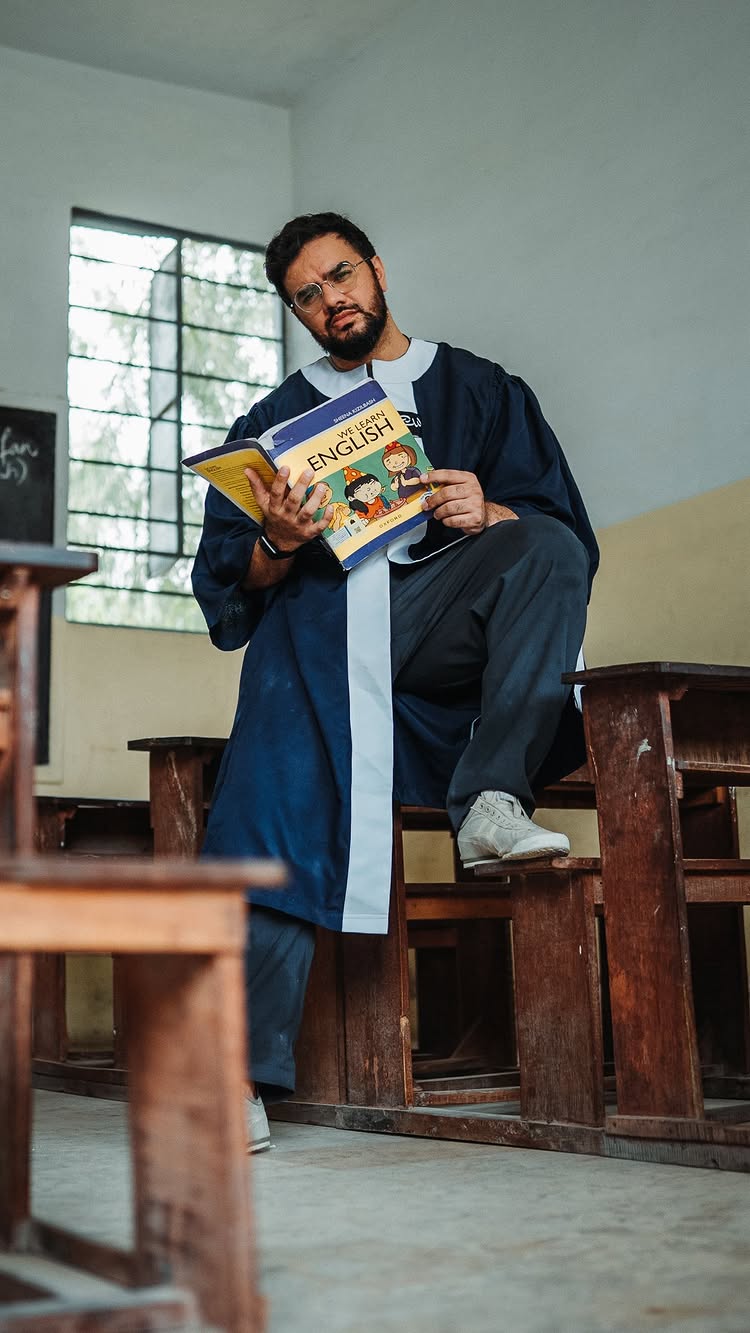 Instagram post by @irfanjunejo for TOYOTA. Caption reads: Sir Irfan ki English class shuroo hogayi hai with....