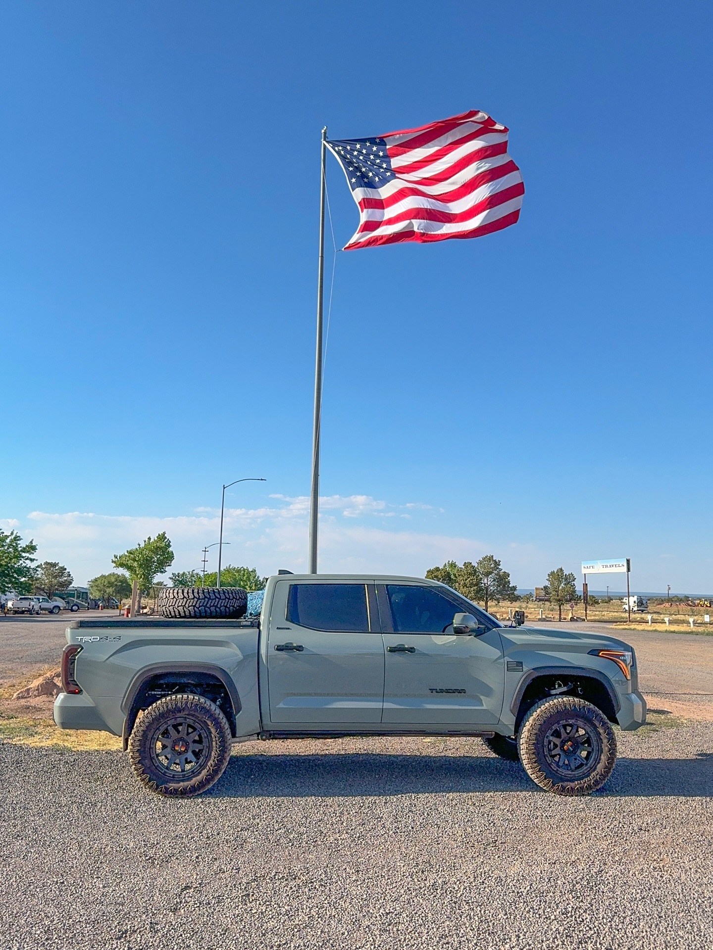 Instagram post by @tundratrd22 for Toyota USA. Caption reads: 🇺🇸🇺🇸🇺🇸🇺🇸 Happy 4th of July!!....