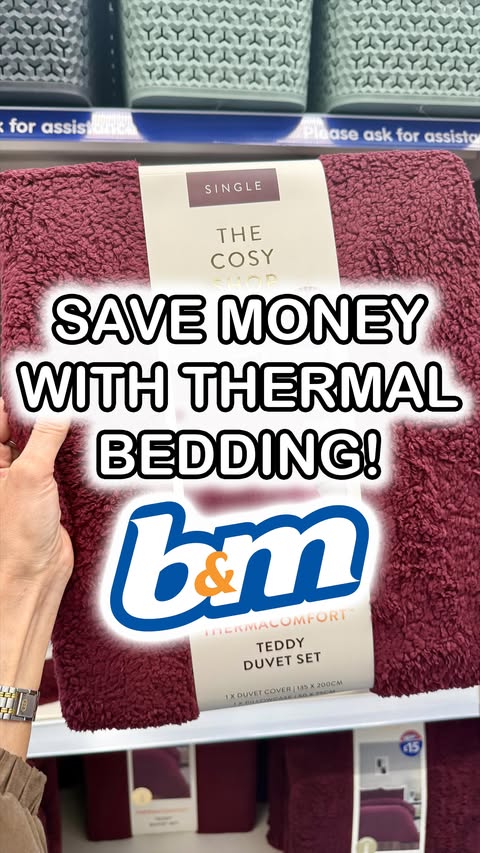 Instagram post by @ashleighmoneysaver for B&M Stores. Caption reads: Keep cosy and save money! 💰❄️ Just spotted these....