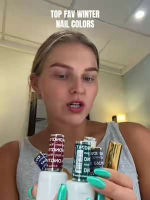 TikTok post by @haley_morey_moen for DND Gel. Caption reads: [...] think ahead to the next season 🫶🏼💅🏼....