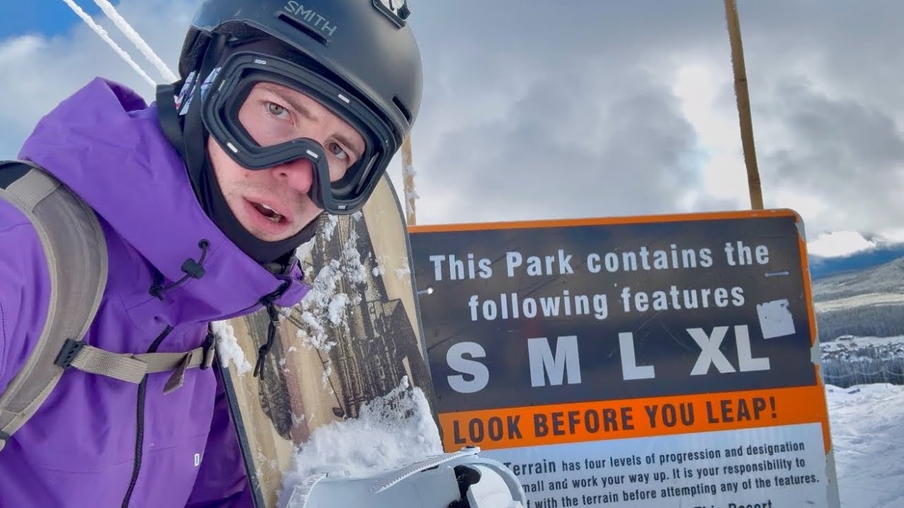 YouTube post by @steepsteep for Gilson Snow. Caption reads: Attempting my 1st Terrain Park….