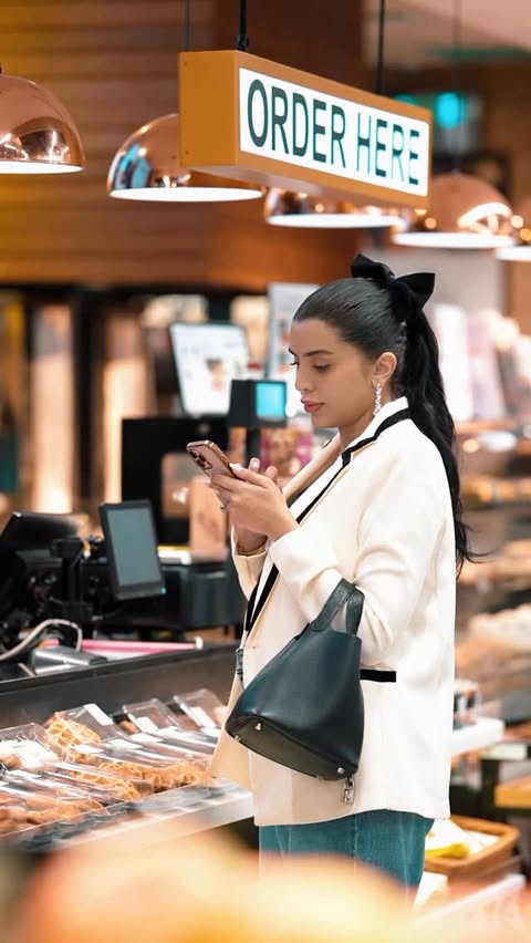 Instagram post by @danahalabii for OKX. Caption reads: Link your UAE bank to OKX and watch your money....