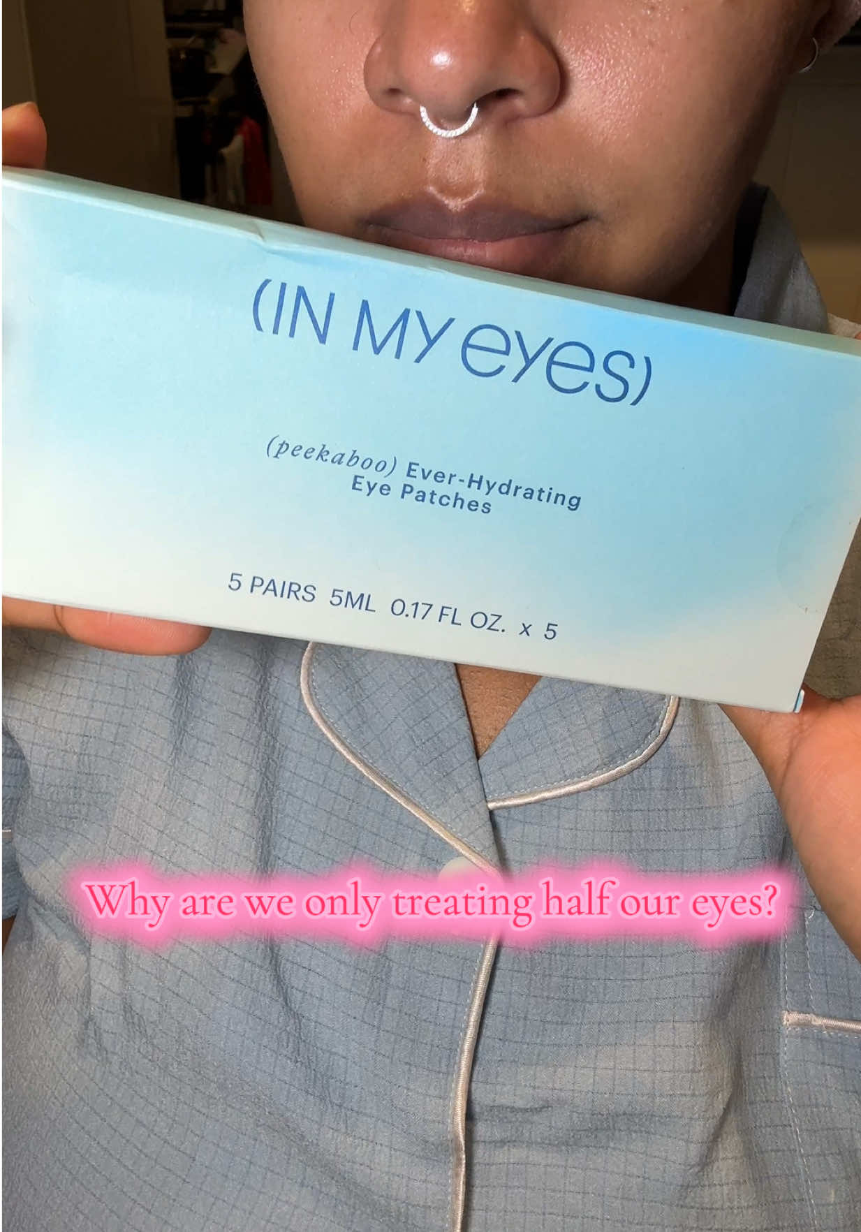 TikTok post by @majesticlunacorn for In My Eyes. Caption reads: [...] patches only treat under your eyes… In My....
