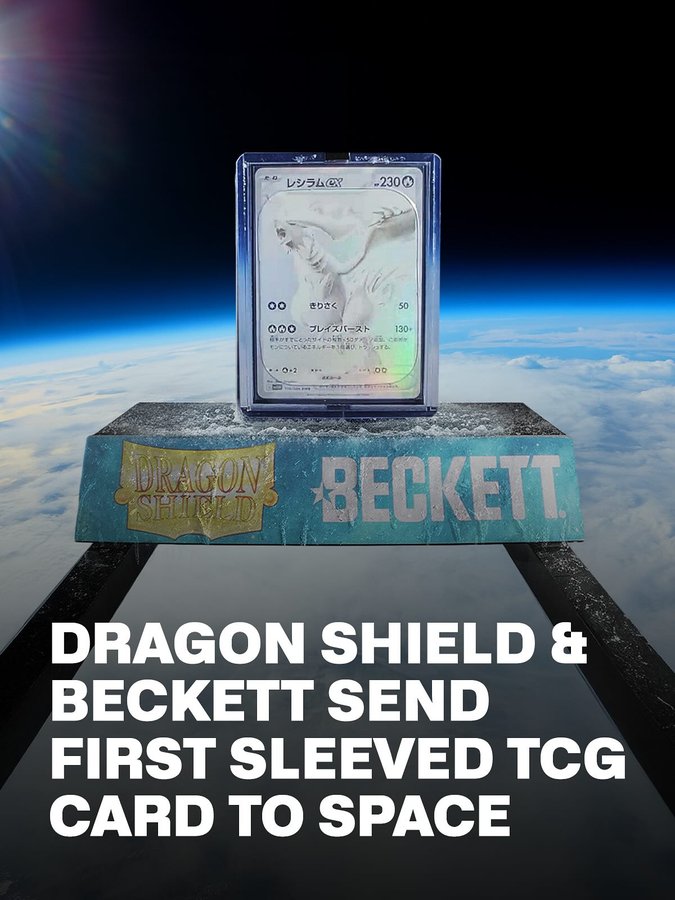 Instagram post by @heritageauctions for Dragon Shield. Caption reads: Beckett x Dragon Shield just made hobby history.....