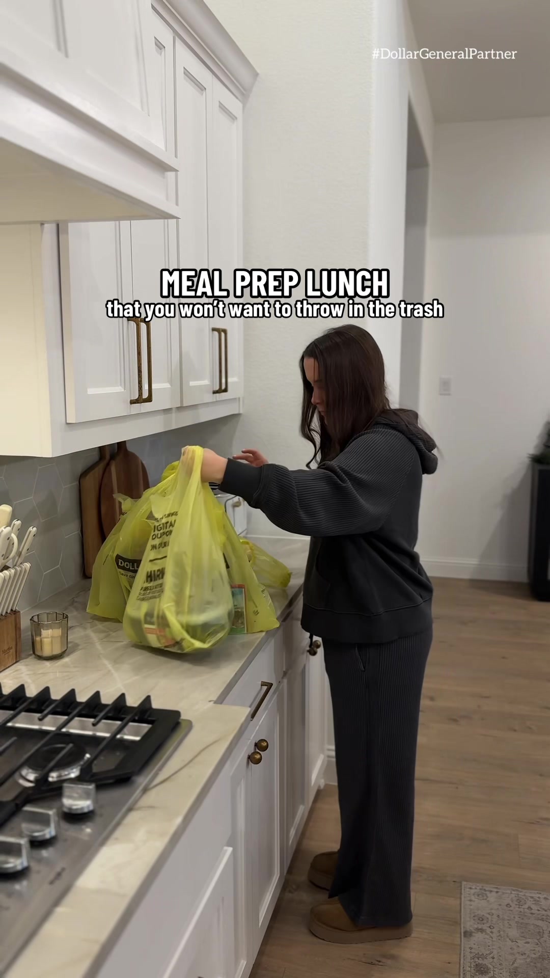 TikTok post by @_jadeoneal for Dollar General. Caption reads: #DollarGeneralPartner crushing those new year....