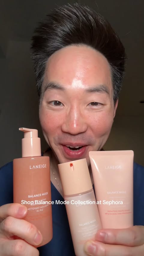 Instagram post by @dr.david.kim for Laneige. Caption reads: The new @laneige_us Balance Mode Collection for....