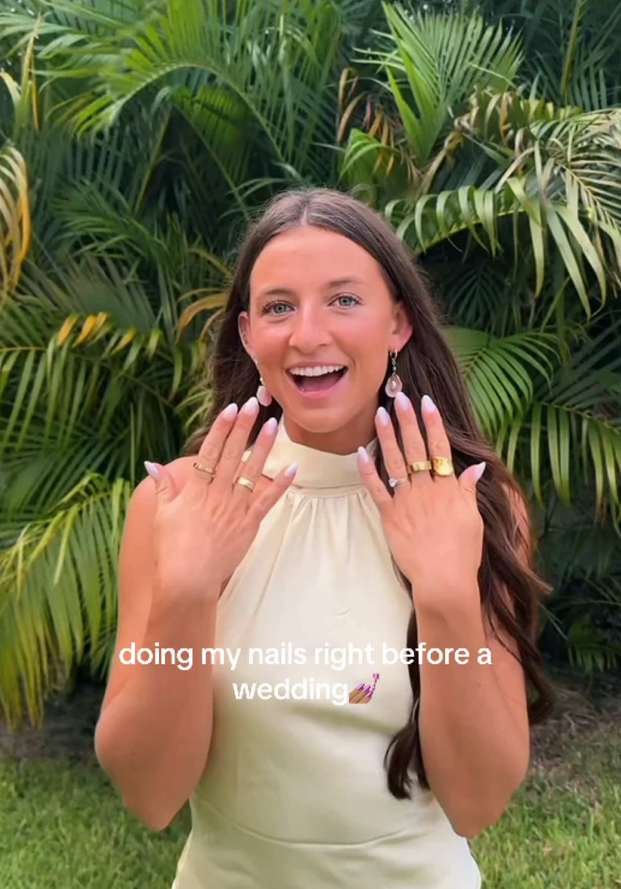 TikTok post by @nataliezacek for LTK. Caption reads: #ad wearing the @Olive & June press ons from....
