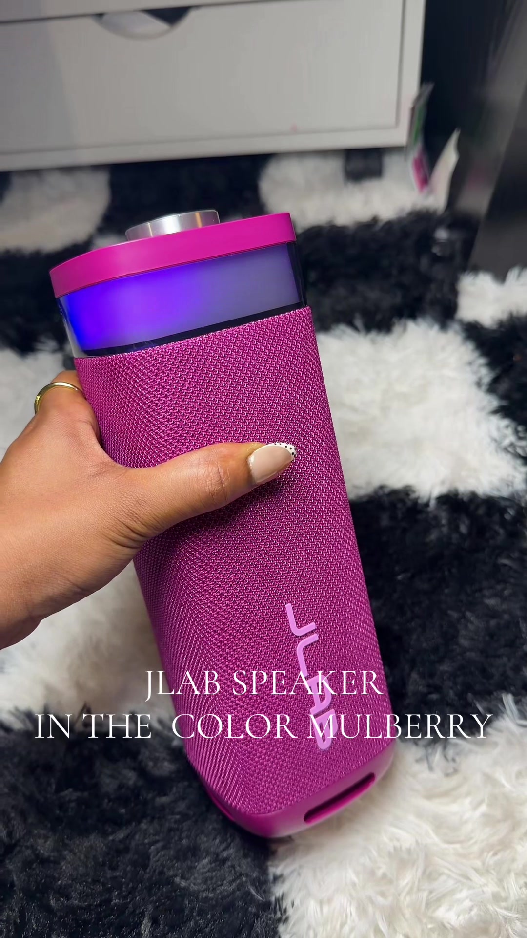 TikTok post by @crafticarli for JLab Hong Kong. Caption reads: I was in a need of a new Bluetooth speaker and....