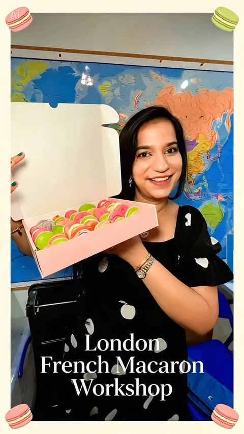 Instagram post by @london.travel.life for Food & Travel Directory. Caption reads: 🌟 Hey, macaron lovers! 🍭✨ had the most amazing....