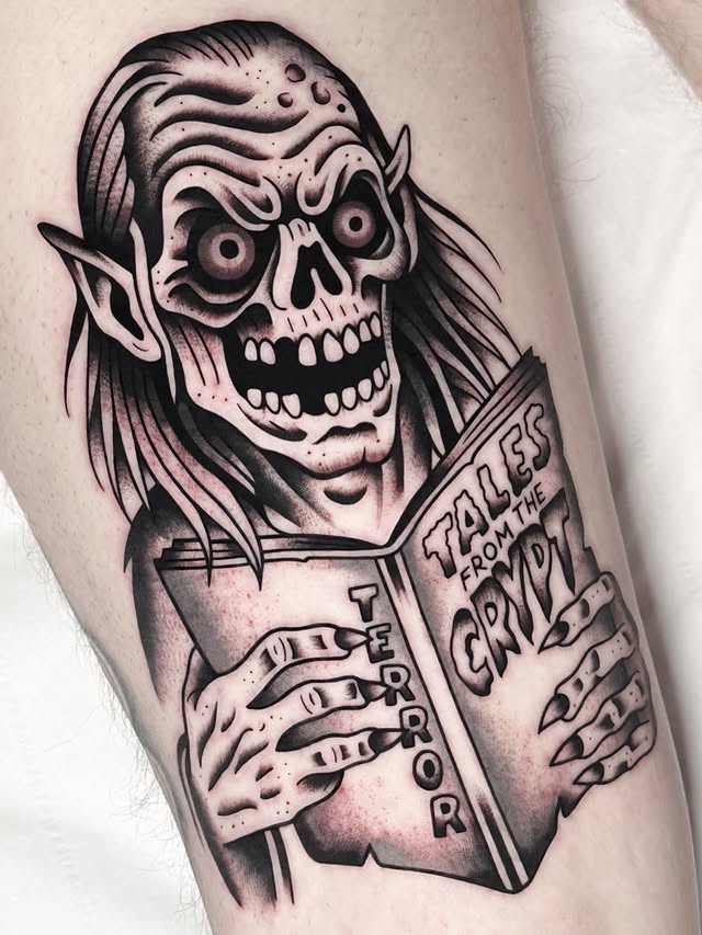 Instagram post by @saschi_mccormack for Cheyenne - Professional Tattoo Equipment. Caption reads: Hello, boys and ghouls Sponsored by....