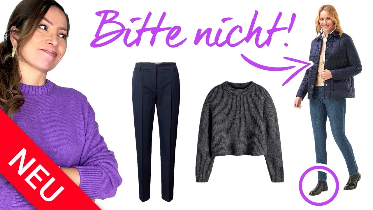 YouTube post by @natashagibsongermany for Klarna. Caption reads: 6 basics that do NOTHING for us after 50.