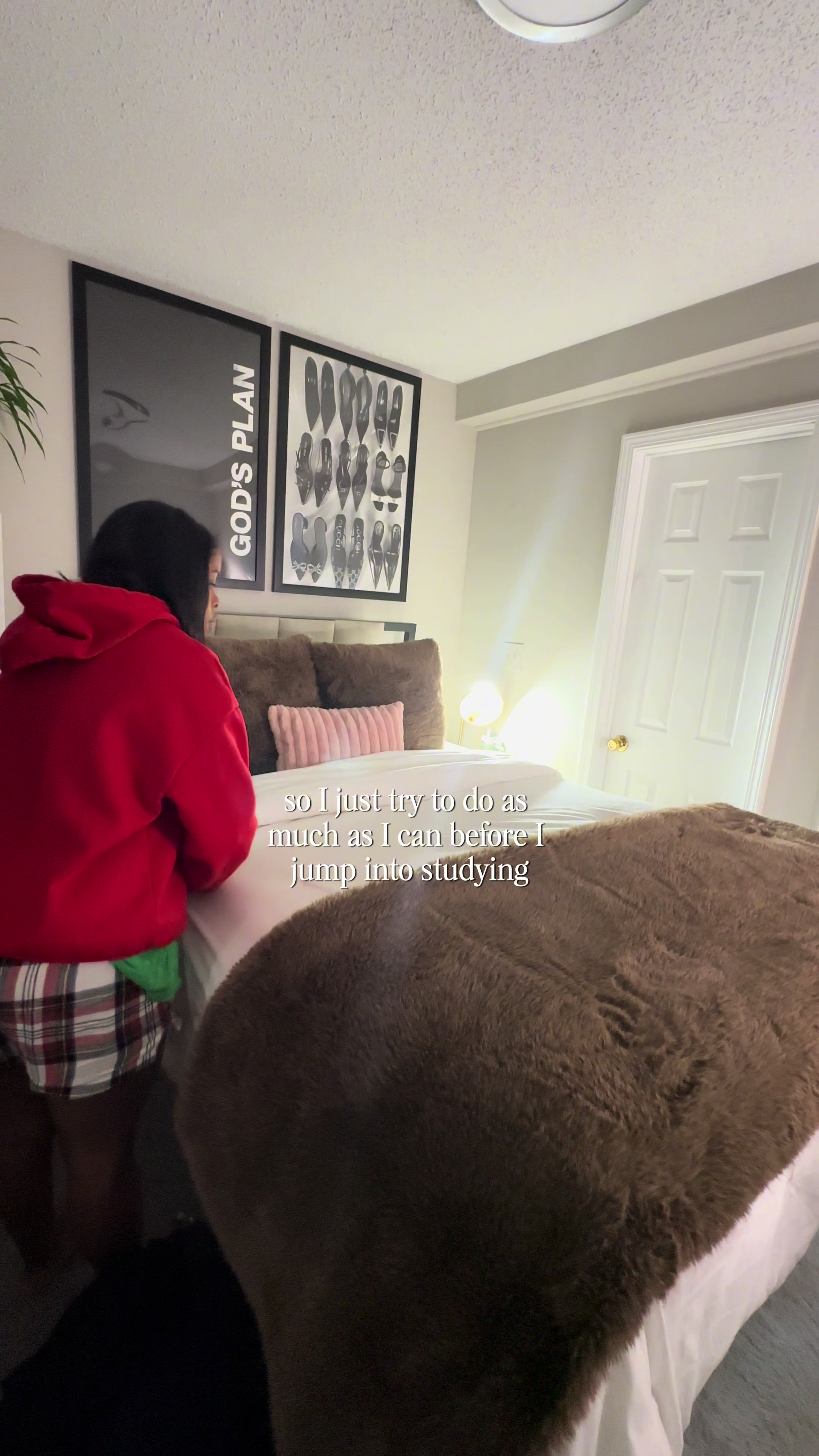 TikTok post by @korayahayes for Chegg. Caption reads: [...] a productive morning with me 😇🫧🧖🏽‍♀️....