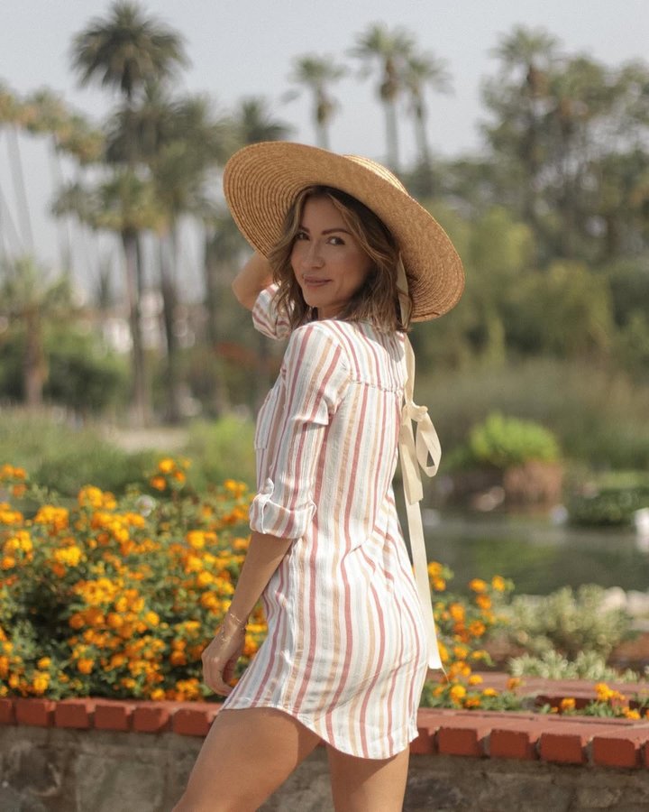 Instagram post by @kristindawnmejia for Dear John Denim. Caption reads: [...] like this shirt dress from @dearjohndenim....