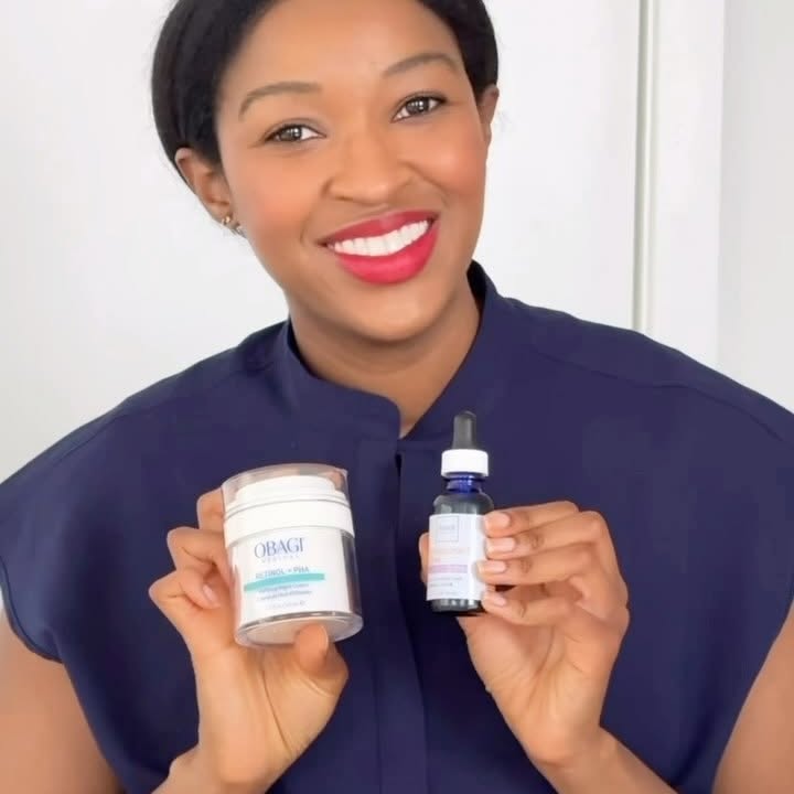 Instagram post by @elyselovemd for Obagi. Caption reads: A highly effective pro-aging skincare routine is....