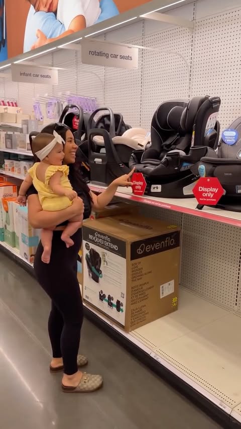 Instagram post by @lincolnsmamaaa for Evenflo. Caption reads: [...] to @target, and get 20% off your next....