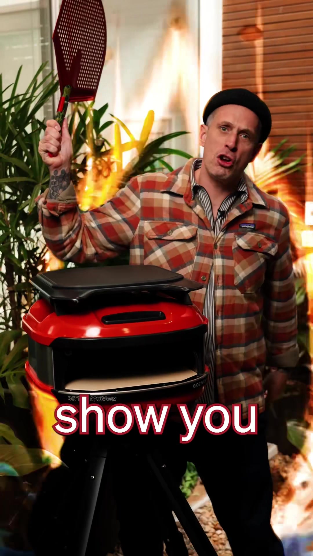 TikTok post by @andy_cooks for Gozney. Caption reads: [...] Get You Laid Lasagna' Pizza made....