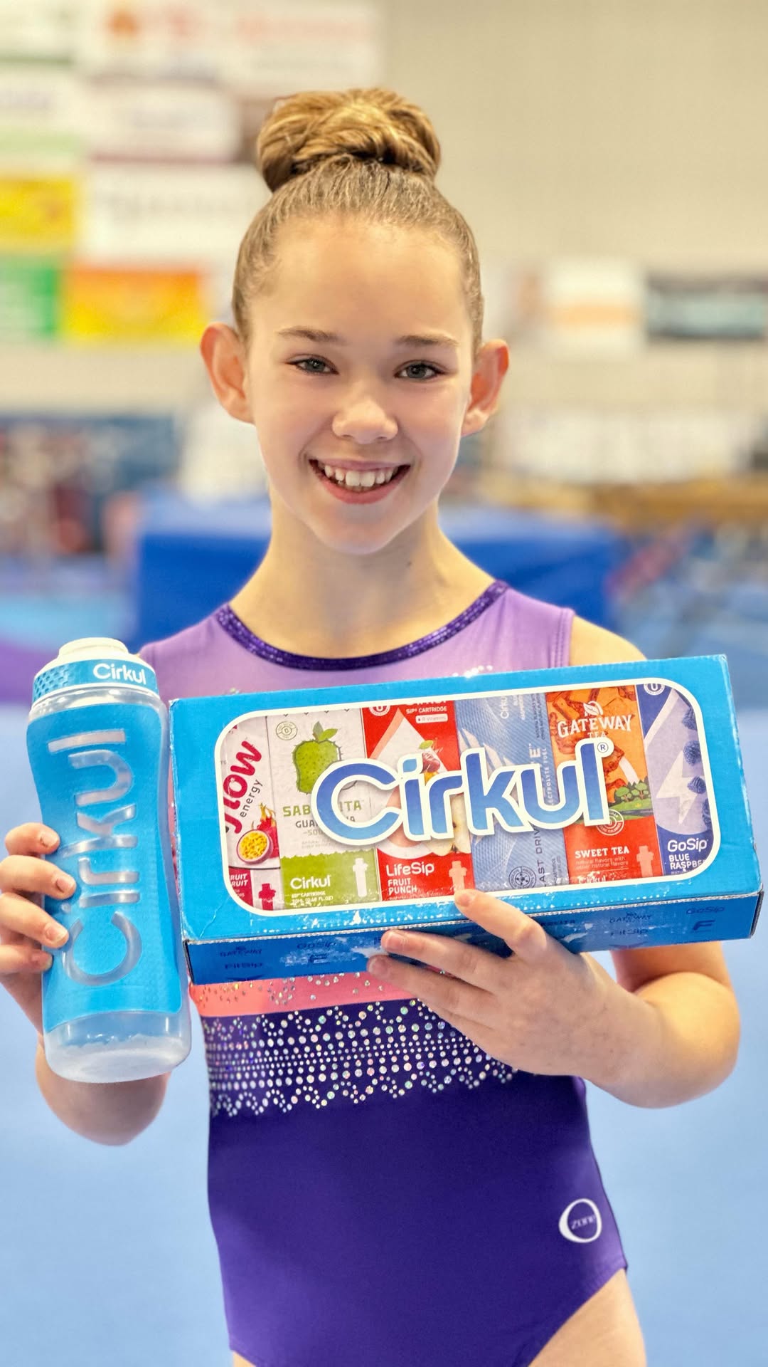 Instagram post by @gymnast.larah for Cirkul. Caption reads: Obsessed with @drinkcirkul!

Give your water a....