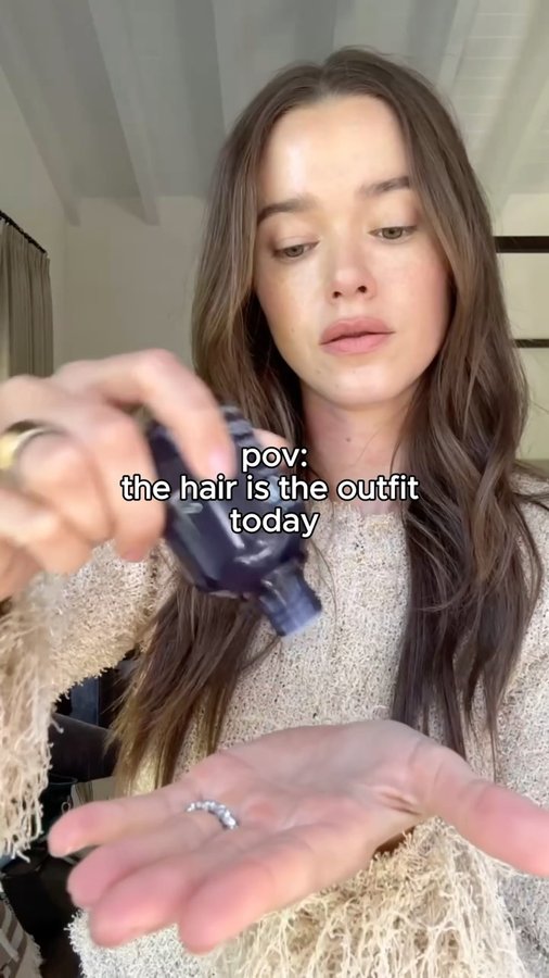 Instagram post by @valerialipovetsky for Virtue Labs. Caption reads: Hair is the ultimate accessory ✨ A few drops of....