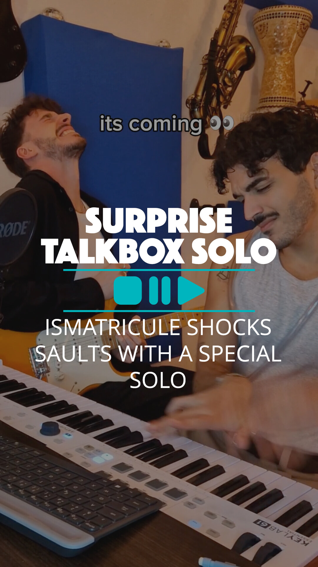 Instagram post by @ismatricule for Thomann. Caption reads: @ismatricule surprises @saultsmusic with a talkbox....