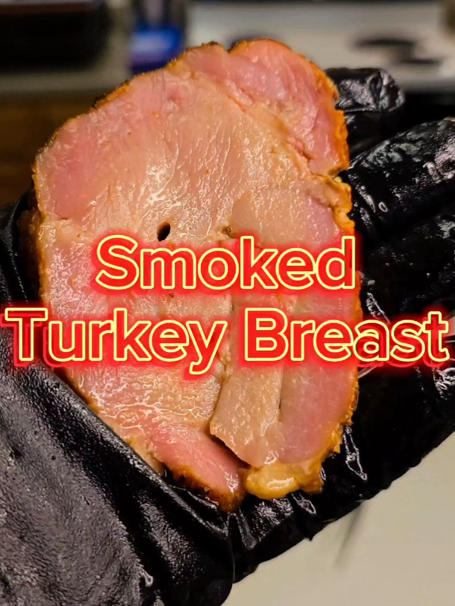 TikTok post by @jstewsbbq for Dalstrong. Caption reads: Dry turkey is optional 🔥 This smoked turkey....