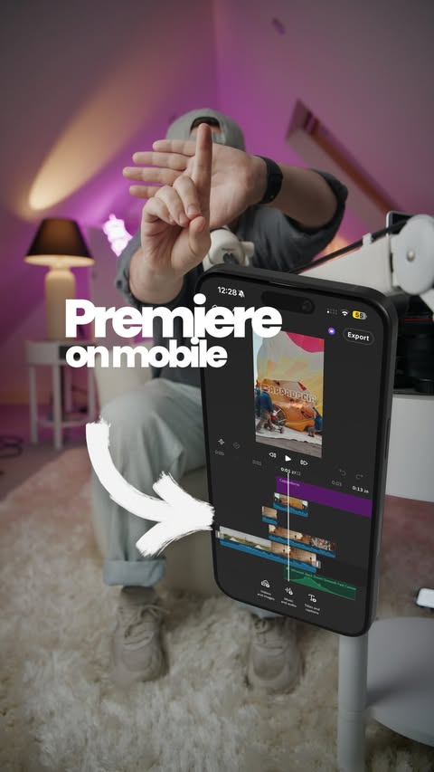 Instagram post by @joshglavinfilms for Adobe Video & Motion. Caption reads: First, having unlimited layers makes it so easy to....