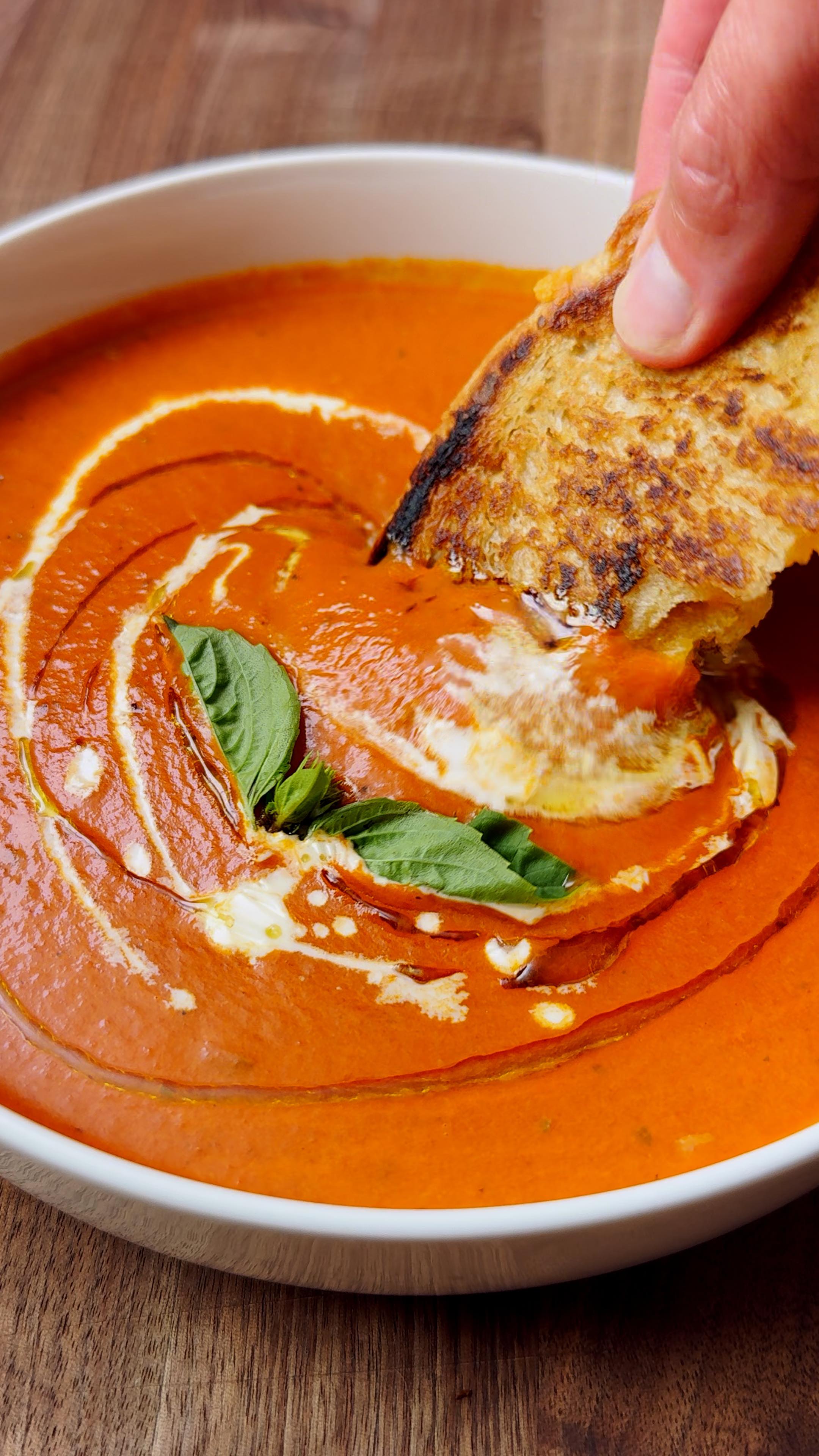 Instagram post by @kitchenswagger for The Feedfeed. Caption reads: (ad) Comment ‘RECIPE’ to have this Creamy Tomato....