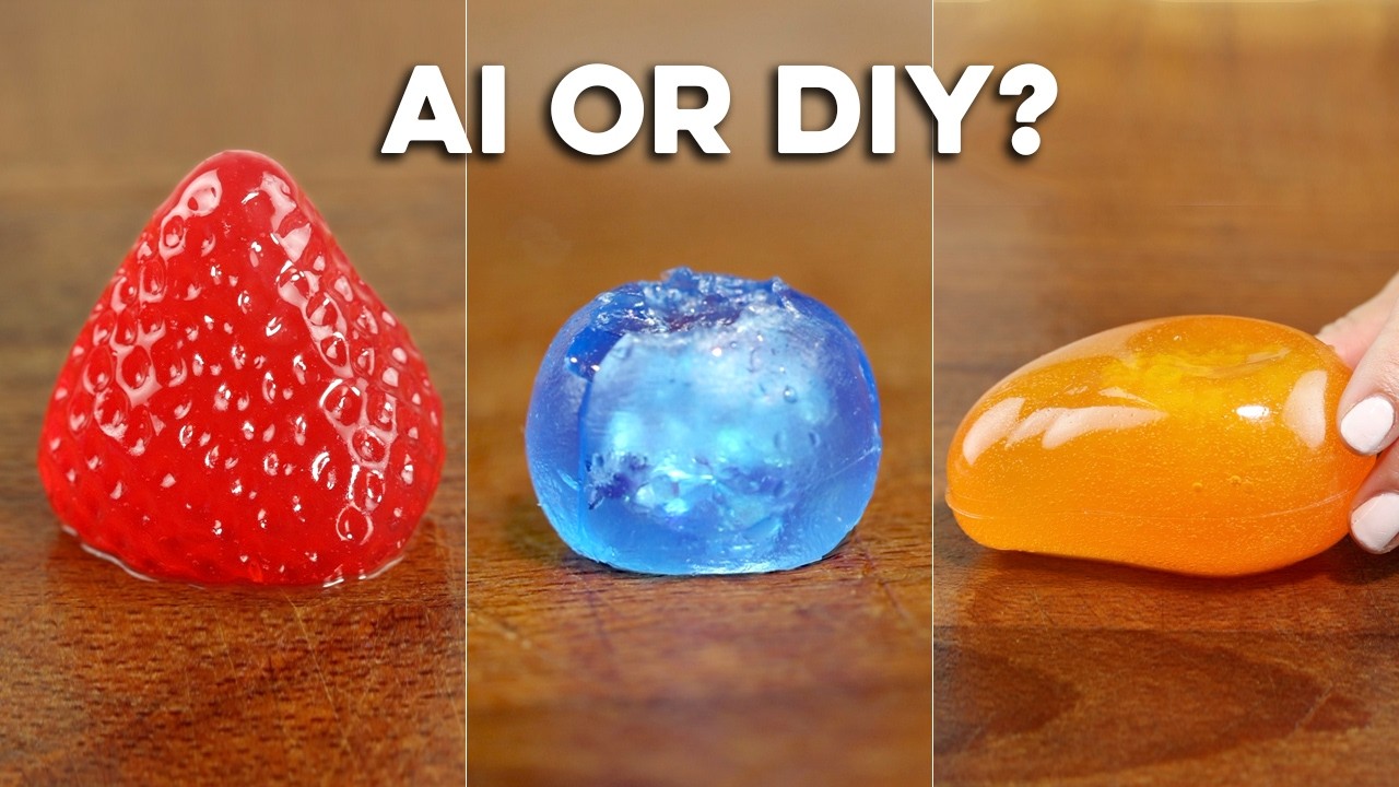 YouTube post by @maqaroon for Epidemic Sound. Caption reads: I Made REAL Glass Fruit Cutting Videos!.