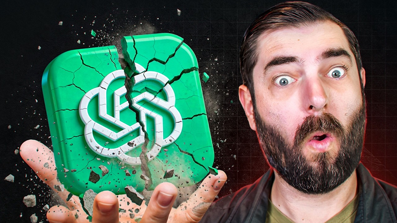 YouTube post by @mreflow for TechCrunch. Caption reads: AI News: Is OpenAI Speed Running Their Downfall?.